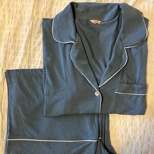 Eberjey Gisele Short Sleeve Cropped PJ Set | Coastal Blue/Ice Blue | Large